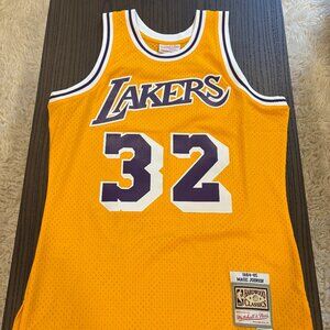 Mitchell & Ness Magic Johnson Lakers Home Jersey - Men's Size Medium Gold/Purple